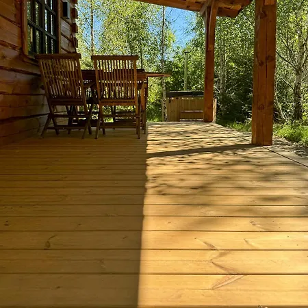 Authentic Log In Forest Near Ejstrupholm Ejstrup